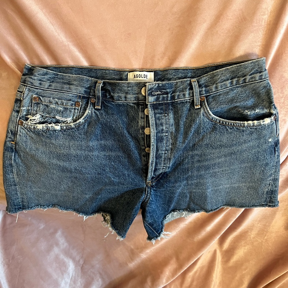 Agolde Reese high rise jean shorts